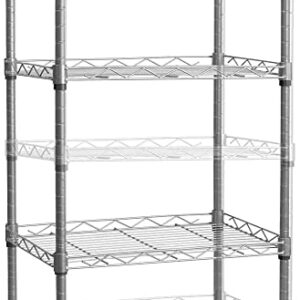 REGILLER 4-Tier Wire Shelving Unit Metal Storage Rack Adjustable Organizer Perfect for Pantry Laundry Bathroom Kitchen Closet Organization (Silver, 16.9L x 12W x 50H)