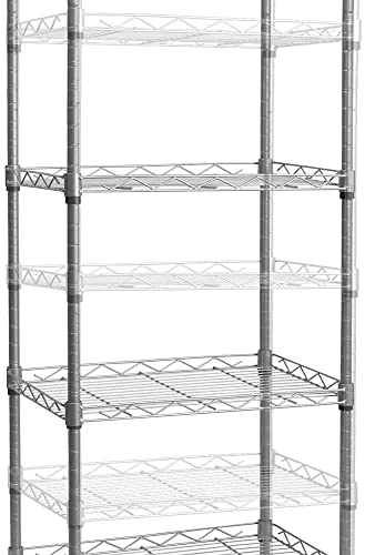 REGILLER 4-Tier Wire Shelving Unit Metal Storage Rack Adjustable Organizer Perfect for Pantry Laundry Bathroom Kitchen Closet Organization (Silver, 16.9L x 12W x 50H)