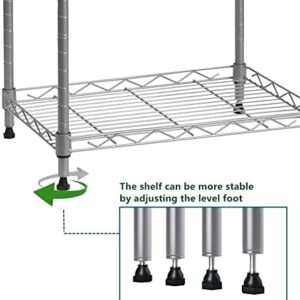 REGILLER 4-Tier Wire Shelving Unit Metal Storage Rack Adjustable Organizer Perfect for Pantry Laundry Bathroom Kitchen Closet Organization (Silver, 16.9L x 12W x 50H)