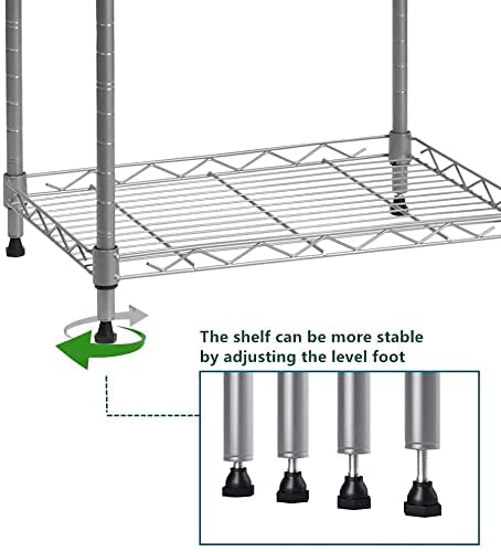 REGILLER 4-Tier Wire Shelving Unit Metal Storage Rack Adjustable Organizer Perfect for Pantry Laundry Bathroom Kitchen Closet Organization (Silver, 16.9L x 12W x 50H)