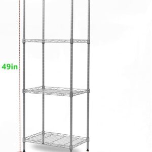 REGILLER 4-Tier Wire Shelving Unit Metal Storage Rack Adjustable Organizer Perfect for Pantry Laundry Bathroom Kitchen Closet Organization (Silver, 16.9L x 12W x 50H)