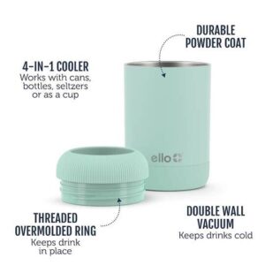 Ello Stainless Steel Can Koozie | Inuslated Can Cooler Keeps 12oz, 16oz, Slim Cans, and Glass Bottles Cold | Metal Drink Holder Perfect for Beer, Soda, and Hard Seltzer, White Marble