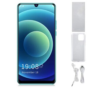 ip12 Pro MAX Unlocked Smartphone for Android 8.1, 6.26in 1+8GB HD Screen Cell Phone Dual Card Dual Standby Smart Phone,Face ID Recognition,2MP+2MP,128GB of Expandable Storage Mobile Phone(Green)