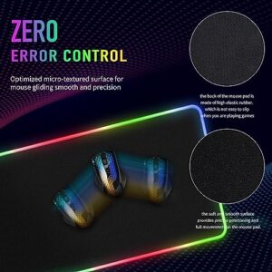 Large RGB Gaming Mouse Pad -15 Light Modes Touch Control Extended Soft Computer Keyboard Mat Non-Slip Rubber Base for Gamer Esports Pros 31.5X11.8