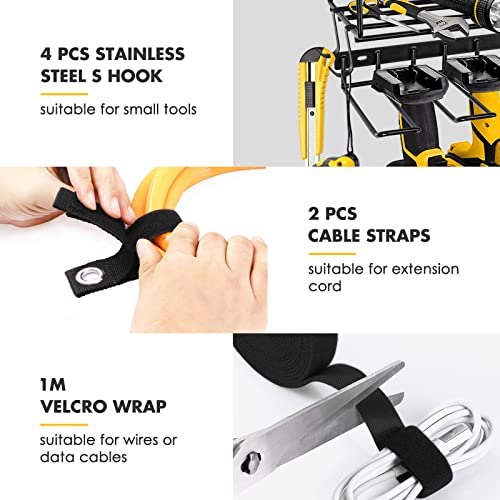 WASAIT Power Tool Organizer and Storage Rack Cordless Drill Tools Organizers Holder Garage Tool Storage Metal Wall Mounted for Handheld Power Tools Heavy Duty Floating Tool Shelf