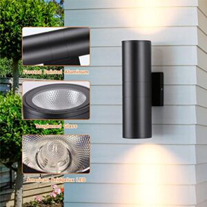 DAKAFUL Up and Down Wall Lights 1 Pack, Cylinder Outdoor Wall Sconce Light Aluminum Modern Outdoor Light Fixture and Exterior Wall Sconces Anti-Rust Waterproof for Porch Patio Wet Location Door Way