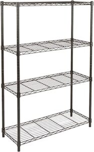 4-shelf adjustable, heavy duty storage shelving unit (350 lbs loading capacity per shelf), steel organizer wire rack, black (36l x 14w x 54h)