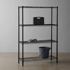 4-Shelf Adjustable, Heavy Duty Storage Shelving Unit (350 lbs Loading Capacity per Shelf), Steel Organizer Wire Rack, Black (36L x 14W x 54H)