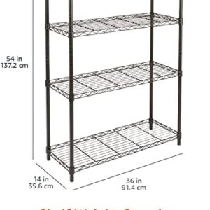 4-Shelf Adjustable, Heavy Duty Storage Shelving Unit (350 lbs Loading Capacity per Shelf), Steel Organizer Wire Rack, Black (36L x 14W x 54H)