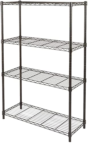 4-Shelf Adjustable, Heavy Duty Storage Shelving Unit (350 lbs Loading Capacity per Shelf), Steel Organizer Wire Rack, Black (36L x 14W x 54H)