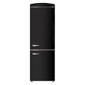 conserv 10.7 cu. ft. bottom mount retro refrigerator with wine rack (black)