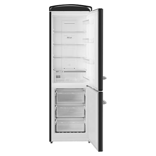 Conserv 10.7 cu. ft. Bottom Mount Retro Refrigerator with Wine Rack (Black)