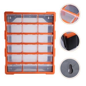 GANAZONO Plastic Parts Storage Hardware and Craft Cabinet Creative Drawer Storage Container 18 Drawer/Orange