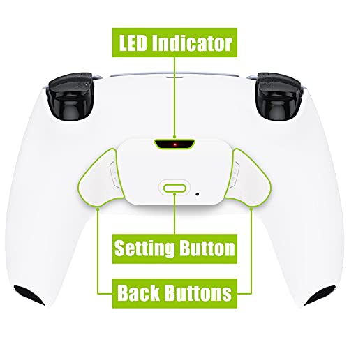 eXtremeRate White Back Paddles Programable Rise 2.0 Remap Kit for PS5 Controller, Upgrade Board & Redesigned Back Shell & Back Buttons Attachment for PS5 Controller - Controller NOT Included
