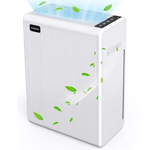 air purifiers for home large room up to 1500ft², h13 hepa air filter for pets hair dander smoke pollen dust, ozone free, portable air purifiers for bedroom office living room, e-300l, white