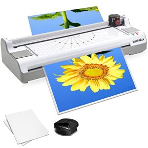 lamtetur laminator machine with laminating sheets for a3/a4/a5/a6,7 in 1 thermal laminator built in paper trimmer,corner rounder use for home/office