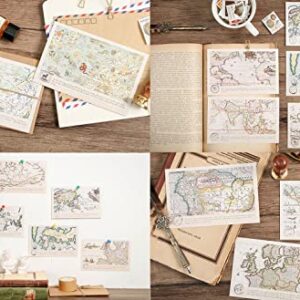 Paper Postcards,The World Map Vintage old travel Postcards,Retro Style Set of 30 Different Designs,Perfect for Wedding Party Guest Book