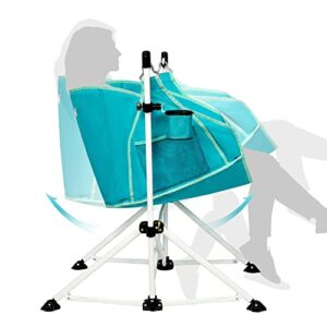 PORTAL Hammock Camping Chair Folding Rocking Chair Portable Swinging Chair with Cup Holder for Outdoor Lawn Backyard Patio Car Camp Sports Concerts,Support 350 lbs Blue