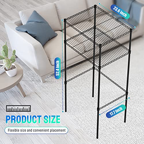 Suprima Adjustable Shelving - Mini Shelf Supreme, Metal Organizer with Leveling Feet Adjustable Shelves for Bathroom Kitchen Garage Living Room (17.7" L x 23.6" W x 52.4" H)