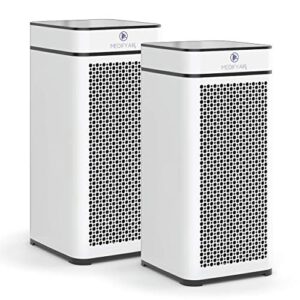 medify ma-40-uv air purifier with true hepa h14 filter + uv light | 840 sq ft coverage | for allergens, wildfire smoke, dust, odors, pollen, pets | quiet 99.7% removal to 0.1 microns | white, 2-pack