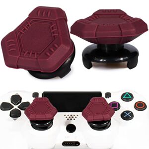 playrealm fps thumbstick extender & texture rubber silicone grip cover 2 sets for ps5 dualsenese & ps4 controller (ufo red)