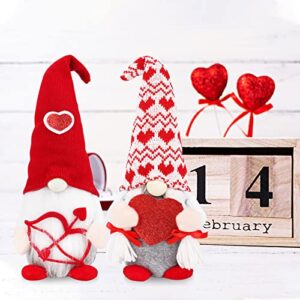 LYLYFAN Valentines Gnome Plush Valentines Day Gnomes Decor 2PCS Mr and Mrs Swedish Tomte Gnome Valentine Gifts for Valentine's Day Decorations