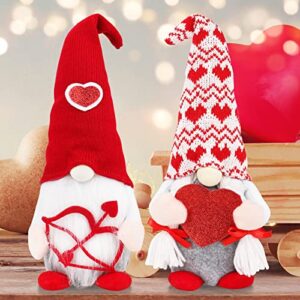 LYLYFAN Valentines Gnome Plush Valentines Day Gnomes Decor 2PCS Mr and Mrs Swedish Tomte Gnome Valentine Gifts for Valentine's Day Decorations