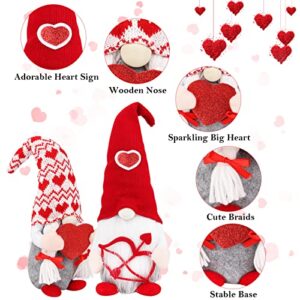 LYLYFAN Valentines Gnome Plush Valentines Day Gnomes Decor 2PCS Mr and Mrs Swedish Tomte Gnome Valentine Gifts for Valentine's Day Decorations