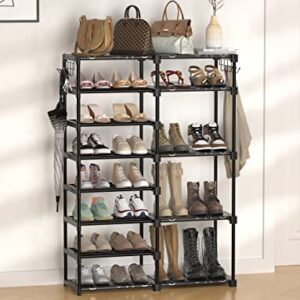 TIMEBAL 8-Tier Shoe Rack Storage Organizer, 25-28 Pairs Shoes Shelf Organizer, Removable & Dust Large Stackable Shoe Rack for Boot & Shoe Storage