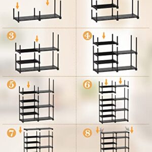 TIMEBAL 8-Tier Shoe Rack Storage Organizer, 25-28 Pairs Shoes Shelf Organizer, Removable & Dust Large Stackable Shoe Rack for Boot & Shoe Storage