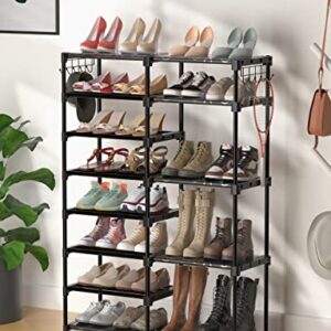 TIMEBAL 8-Tier Shoe Rack Storage Organizer, 25-28 Pairs Shoes Shelf Organizer, Removable & Dust Large Stackable Shoe Rack for Boot & Shoe Storage