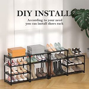 TIMEBAL 8-Tier Shoe Rack Storage Organizer, 25-28 Pairs Shoes Shelf Organizer, Removable & Dust Large Stackable Shoe Rack for Boot & Shoe Storage