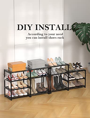 TIMEBAL 8-Tier Shoe Rack Storage Organizer, 25-28 Pairs Shoes Shelf Organizer, Removable & Dust Large Stackable Shoe Rack for Boot & Shoe Storage