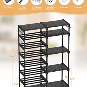 TIMEBAL 8-Tier Shoe Rack Storage Organizer, 25-28 Pairs Shoes Shelf Organizer, Removable & Dust Large Stackable Shoe Rack for Boot & Shoe Storage
