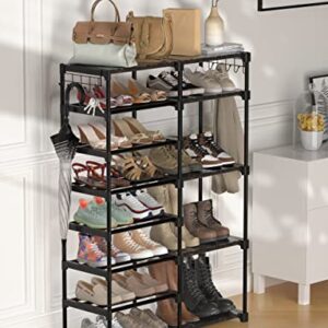 TIMEBAL 8-Tier Shoe Rack Storage Organizer, 25-28 Pairs Shoes Shelf Organizer, Removable & Dust Large Stackable Shoe Rack for Boot & Shoe Storage