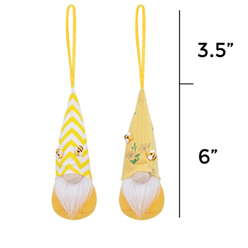 Lerrio & Bifeen 10PCS Bee Day Gnome Ornaments Set, Bee Day Home Decorations Accessories, Swedish Elf Hanging Velvet Gnomes Plush Ornament Spring Decor