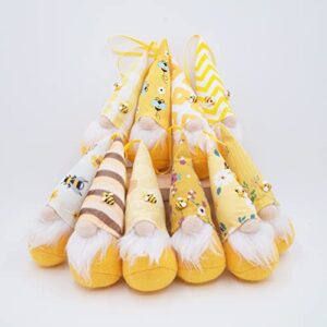 Lerrio & Bifeen 10PCS Bee Day Gnome Ornaments Set, Bee Day Home Decorations Accessories, Swedish Elf Hanging Velvet Gnomes Plush Ornament Spring Decor