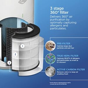 Clorox Smart Air Purifiers for Home, True HEPA Filter, Works with Alexa, Medium Rooms up to 1,000 Sq Ft, Removes 99.9% of Viruses, Wildfire Smoke, Mold, Allergies, Dust, AUTO Mode, Whisper Quiet