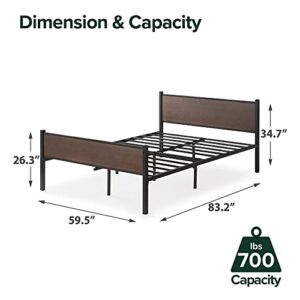 ZINUS Tucker Bamboo and Metal Platform Bed Frame / Bed Frame Made with Sustainable Bamboo / Steel Slat Mattress Support with No Box Spring Needed / Easy Assembly, Queen