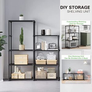 TABIGER 47.3" Storage Shelves Unit, Closet Wire Shelving for Storage with 4 Tier Metal DIY Stackable Shelves, Closet Shelving for Kitchen Bedroom Laundry Room Living Room, 25.6" W x 15.8" D x 47.3" H