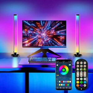elouycke smart led light bars, 17.3'' dimmable rgb flow light bars 16 million colors tv backlights, app remote control and music sync gaming lights for pc, room decorative mood light