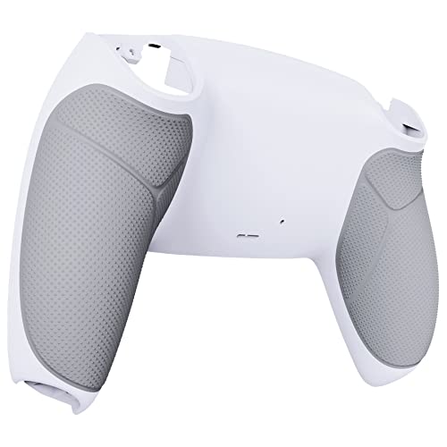 eXtremeRate White Performance Rubberized Grip Custom Back Housing Bottom Shell Compatible with ps5 Controller, Replacement Back Shell Cover Compatible with ps5 Controller