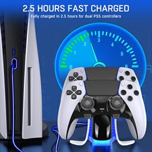 PS5 Controller Charging Station Compatible with PS5 Controller/Edge Controller, Fast PS5 Dualsense Charger Station with Cable, PS5 Charging Dock for Playstation 5 Controllers- Airplane Design