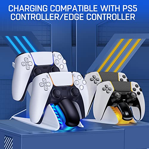 PS5 Controller Charging Station Compatible with PS5 Controller/Edge Controller, Fast PS5 Dualsense Charger Station with Cable, PS5 Charging Dock for Playstation 5 Controllers- Airplane Design