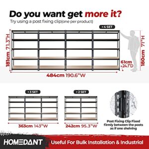 HOMEDANT Z-beam 5 Tier Laminated Heavy Duty Garage Storage Adjustable Wide Size Metal Shelving Unit Utility Rack Shelves Organization Multipurpose Shelf Shed Warehouse 47.7"W x 24.1"D x 71.3"H 1Pack