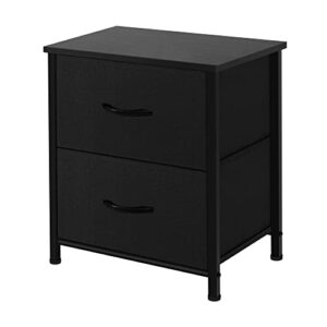 azl1 life concept storage dresser furniture organizer unit with 2 drawers for bedroom, hallway, entryway and closets, black