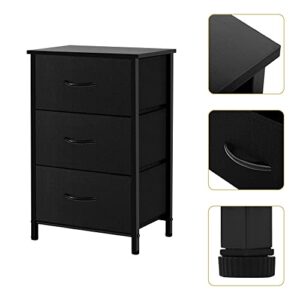 AZL1 Life Concept Storage Dresser Furniture Unit-Small Standing Organizer for Bedroom, Office, Living Room, and Closet-3 Drawer Removable Fabric Bins, Black