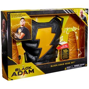 DC Comics, Black Adam Hero Set, Light-up Chest Plate, Gauntlets, Cape, 10+ Sounds, Black Adam Movie Kids Roleplay Costume for Boys and Girls Ages 4 and Up