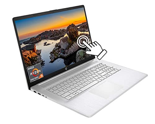 2022 Newest HP 17.3" HD+ Touchscreen Laptop Business Computer, AMD Ryzen 5 5500U Hexa-Core (up to 4.0GHz), 16GB RAM, 128GB SSD + 1TB HDD, HDMI, Webcam, Windows 11 w/ Ghost Manta Accessories