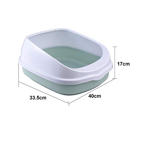 Shulemin Litter Box High Side and Back Litter Box Semi-Enclosed Detachable Pet Cats Sand Litter Box Scoop Toilet Tray Litter Pan Sifting Litter Box for Cats Dogs Grey S